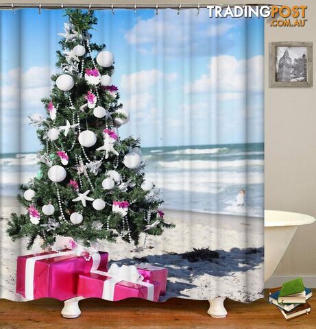 Christmas Spirit At The Beach Shower Curtain - Curtain - 7427005931505