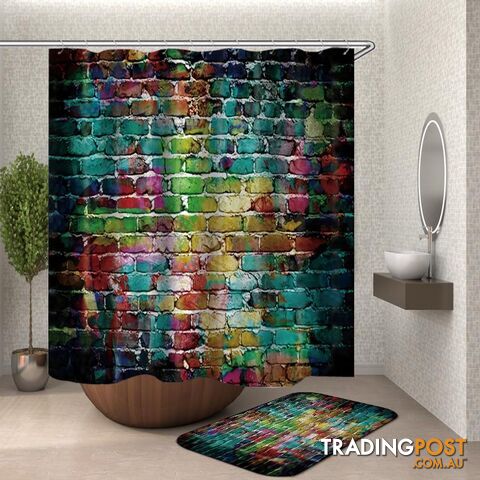Colorful Brick Shower Curtain - Curtain - 7427046121682