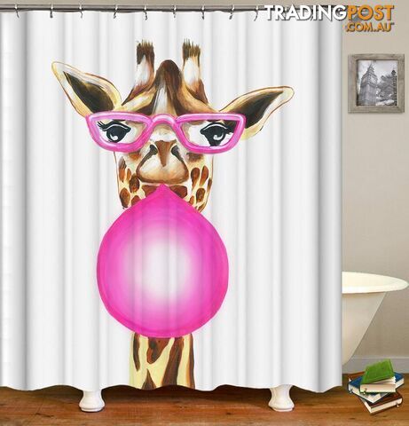 Bubble Gum Lady Giraffe Shower Curtain - Curtain - 7427045912083