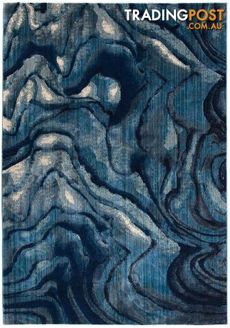 Dreamscape Waves Modern Indigo Rug - Unbranded - 8694561187465