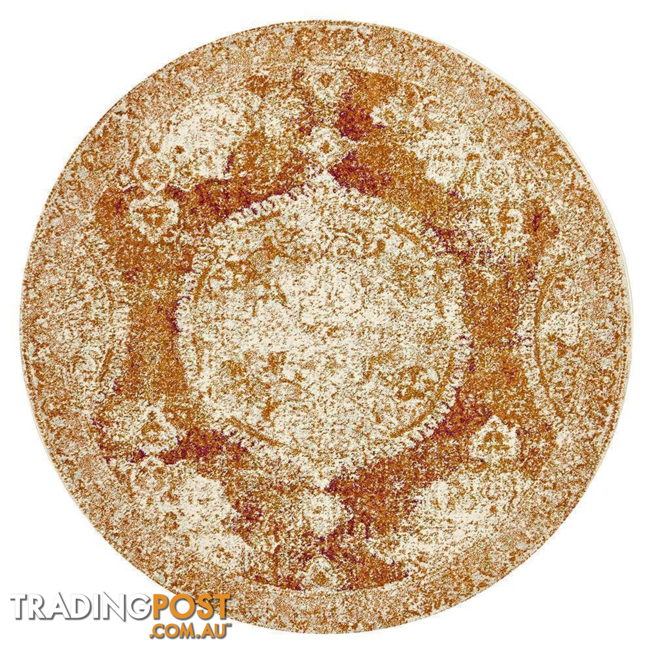 Museum Elton Rust Round Rug - Unbranded - 9375321850919