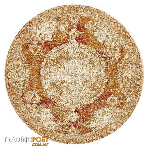 Museum Elton Rust Round Rug - Unbranded - 9375321850919