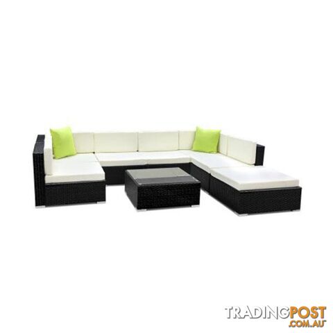 8 Piece Outdoor Furniture Set Wicker Sofa Lounge - Gardeon - 7427005869952