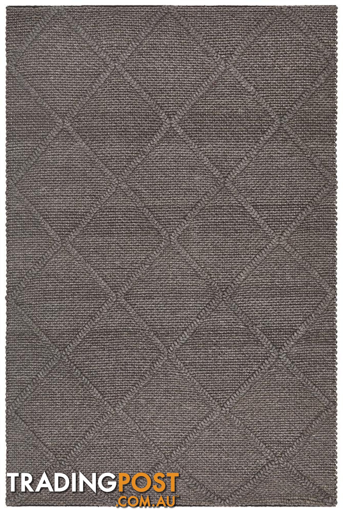 Studio Oberg Wool Diamond Grey Brown Rug - Unbranded - 9375321832922