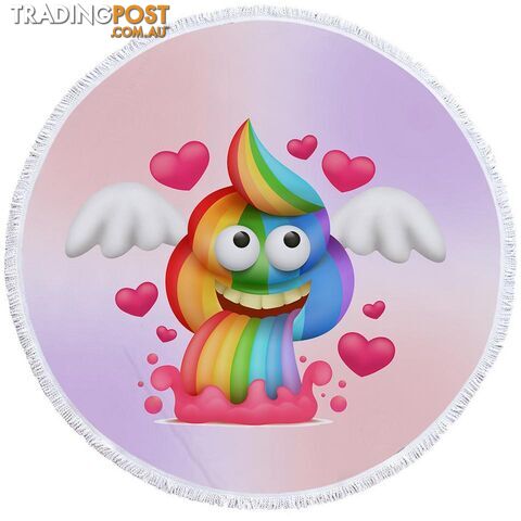 Rainbow Poo Beach Towel - Towel - 7427046340755