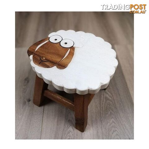 Kids Wooden Stool Long Ear Sheep - Mango Trees - 9476062140892