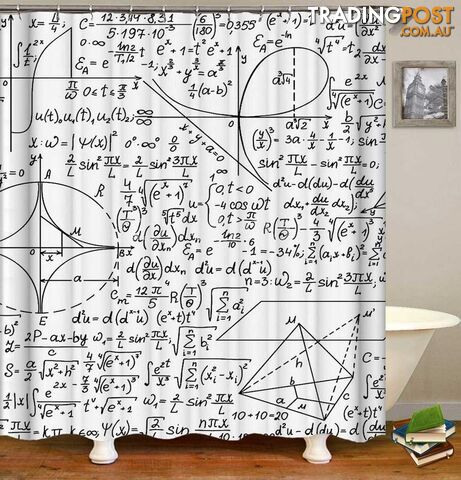 Black And White Equations Shower Curtain - Curtain - 7427046084123
