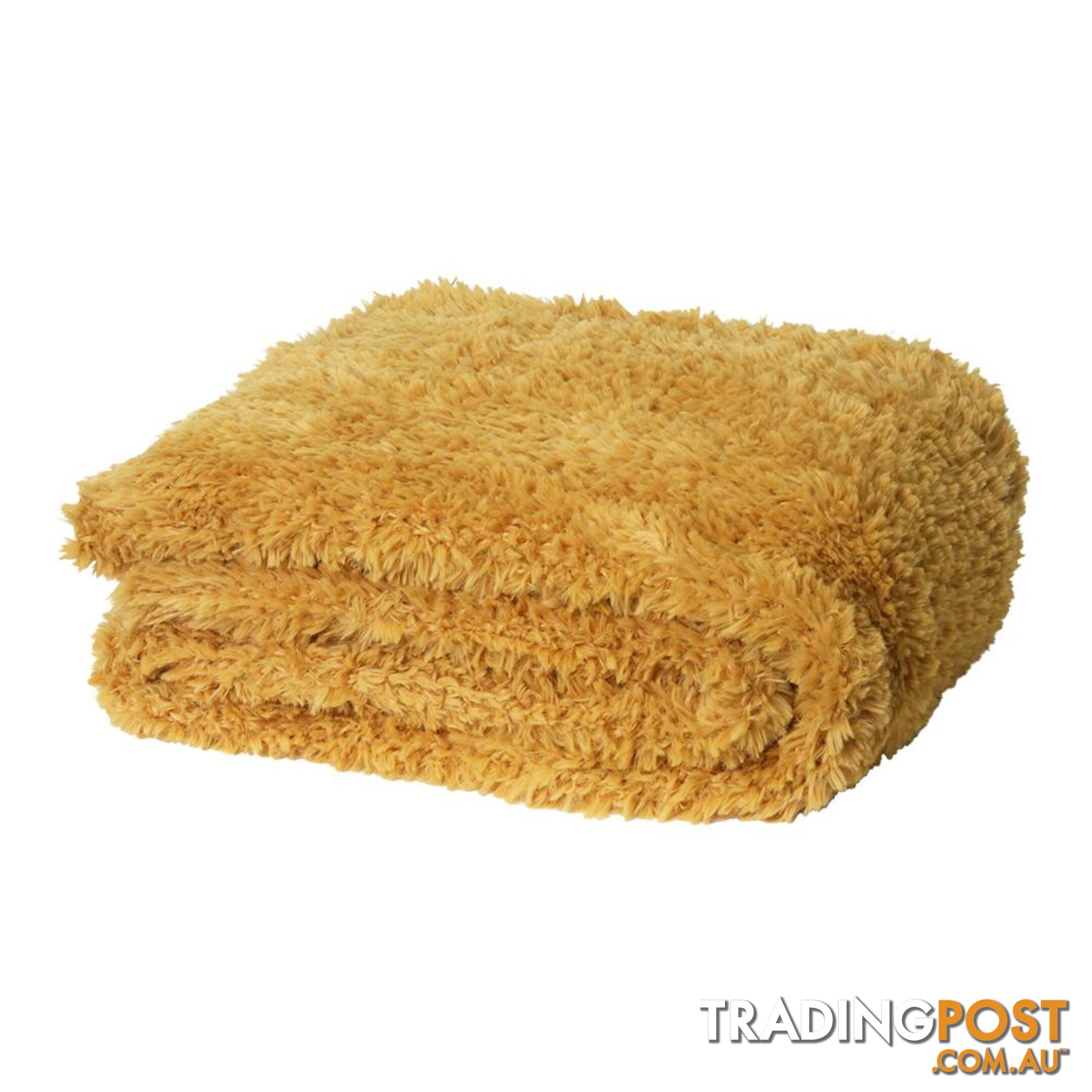 Eve Fur Knitted Throw 130x160cm Marigold - Unbranded - 7427046153317