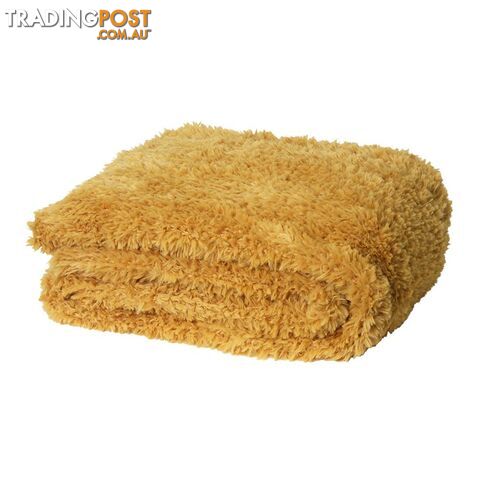 Eve Fur Knitted Throw 130x160cm Marigold - Unbranded - 7427046153317