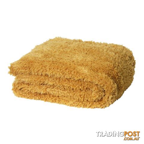 Eve Fur Knitted Throw 130x160cm Marigold - Unbranded - 7427046153317