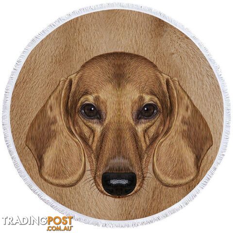 Dachshund Dog Head Beach Towel - Towel - 7427046315913