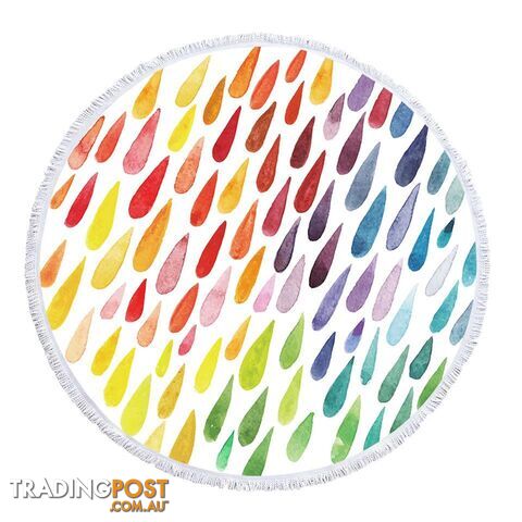 Colorful Rain Drops Beach Towel - Towel - 7427046331296