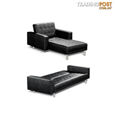 Artiss Modular PU Leather Sofa Bed - Black - Artiss - 9350062179031