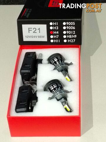 UPGRADED LED H4 GLOBE 12V&24V 95W F21 FOR OFF ROAD USE ONLY