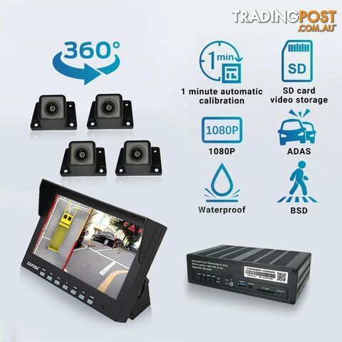 CAMERA SYSTEM HD 360DEG DVR 4X SURROUND CAMERA KIT ONLY