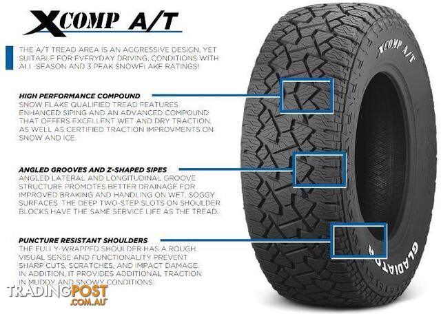 TYRE GLADIATOR X-COMP AT 37X135 R17 LT 135Q - photo 3 of 5