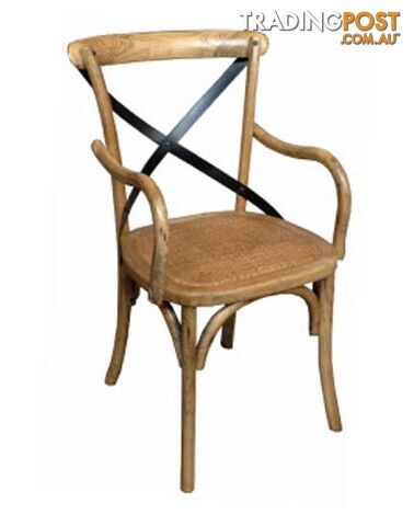 MF Cross Back Arm Chair With Metal Back SKU: SC093