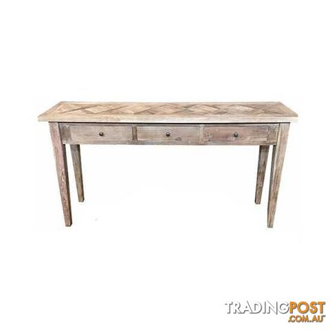 MF Casablanca Recycled Elm Timber 3 Drawer Hall Table SKU: XA182