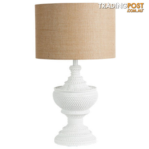 SH Sonny Resin Table Lamp in Black or White with Natural Shade SKU: 06-178