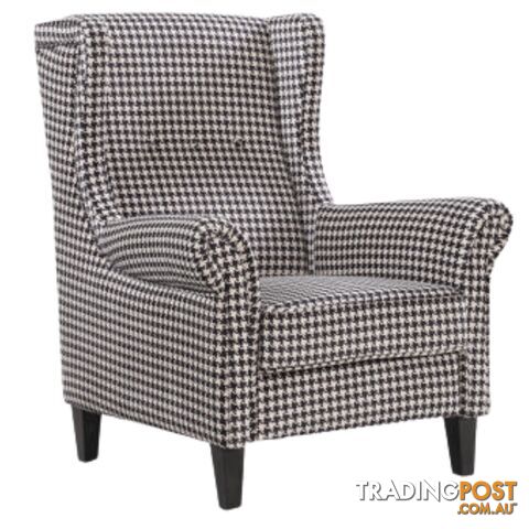 BT Bliss Wing Chair Upholstered in Houndstooth Fabric SKU: 9791/MC