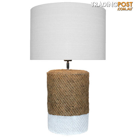 SH Pacifica Concrete Table Lamp with Woven design SKU: 06-166