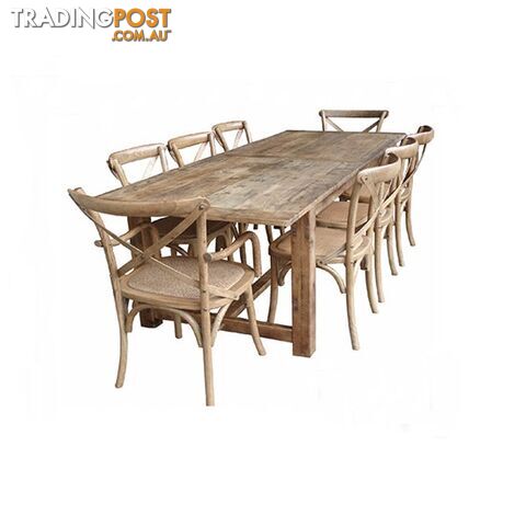 MF Provincial Recycled Oak Timber Natural Rustic Dining Table SKU: XS184/240/290N