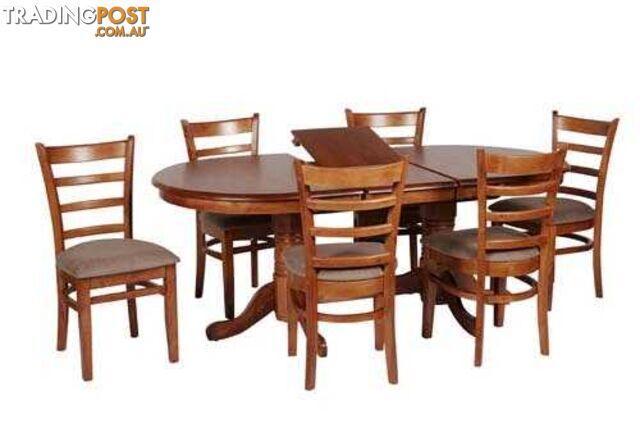 MA Jaguar Solid Timber Extendable Dining Table with 6 Chairs Set SKU: JAG PD 15 19 7PA