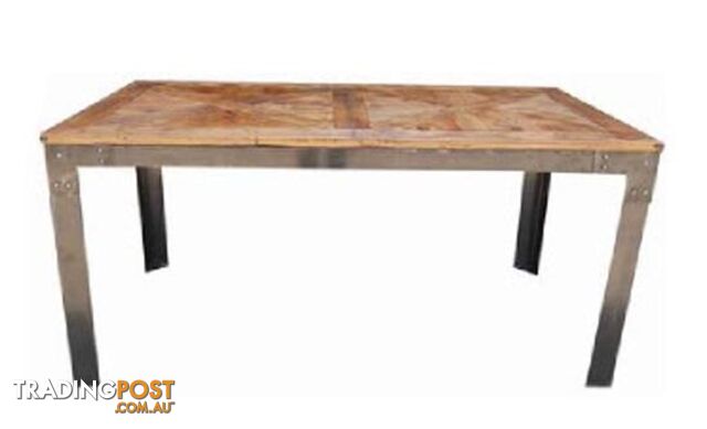 MF Wrought Iron Recycled Oregon Timber Dining Table SKU: IP200