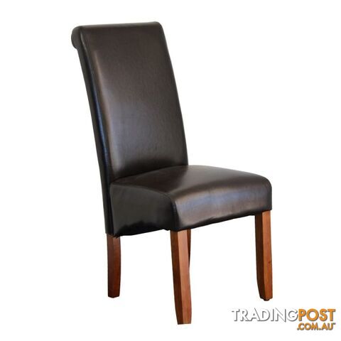 BT Avalon Brown PU Upholstered Chestnut Leg Dining Chair SKU: AVALON-C-BR