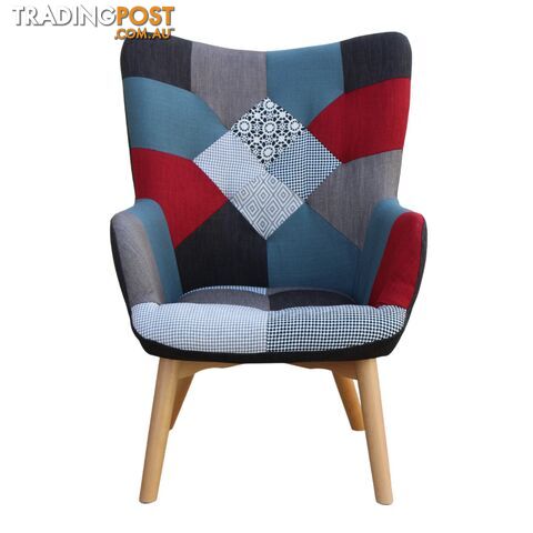 BT Erina Patchworked Fabric Upholstered Accent Chair SKU: MY90588