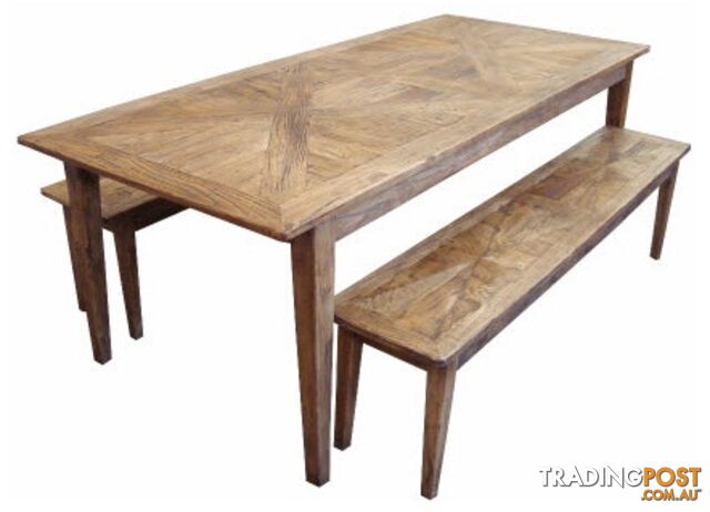 MF Parquetry Recycled Elm Timber Dining Bench SKU: PX113/144/181