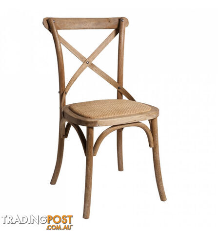 MF Cross Back Rattan Seat Oak Chair SKU: YY051