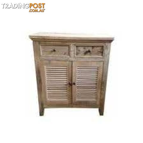 MF Recycled Elm Timber Rustic Louvre 2 Drawer &#038; 2 Door Cabinet SKU: DS090