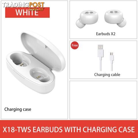X18-TWS BT5.0 Connected Sport Earphone Earbud with Sensitive Press Sensor Control Siri Wake Up Function 300mAh High Capacity Charging Box Design Mini Portable for Gift Present White-#7 - MRT-MP00058660-7