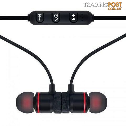 V4.1 Bluetooth Wireless Stereo Earphone Earbuds Sport Headset Headphone- Black - MRT-KS20985