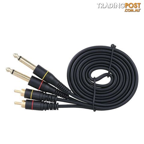 5ft Dual RCA Male Jack to Dual 6.35mm 1/4" TSAudio Cable for Mixer AV Amp - 00713893200715 - ZOE-I1718-1
