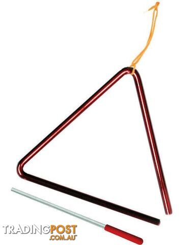 POWERBEAT Triangle 8 Inch Red  With Beater & Tie, Educational, Fun - SCM-UE60RD