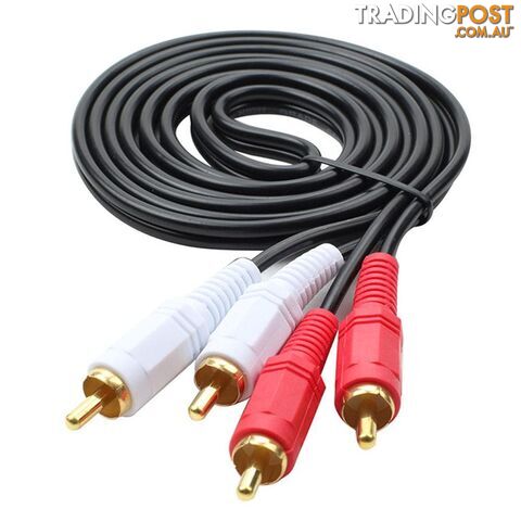 2RCA Male to 2 RCA Male Audio Video Cable RCA Audio Splitter Cable for DVD Sound TV box Louder 1.5M - 07061857285678 - CCG-JFY00262-B-1.5M-8PCS