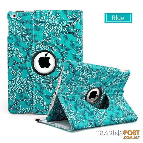 Flower Leather 360 Rotate Smart Folding Case Cover for Apple iPad 7th 10.2 inch 2019-Blue - JSK-FY1017-iPadpro10.2-7th-2019-Blue-1