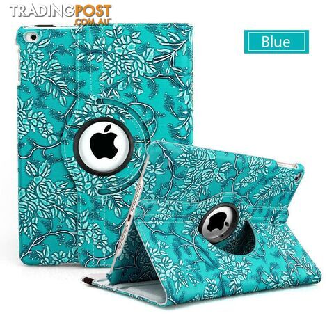 Flower Leather 360 Rotate Smart Folding Case Cover for Apple iPad 7th 10.2 inch 2019-Blue - JSK-FY1017-iPadpro10.2-7th-2019-Blue-1