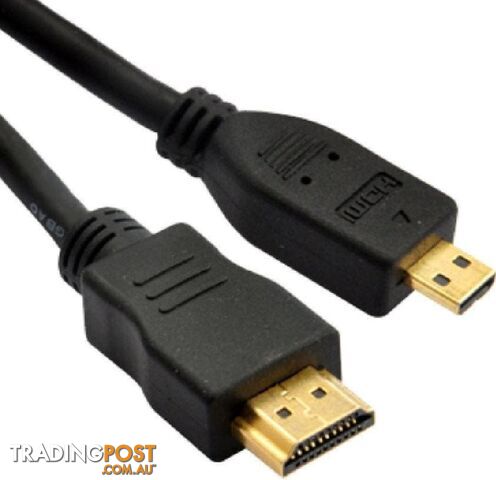 Astrotek HDMI Cable 3M 1.4V 19pins A to D Male 34AWG OD4.2mm Gold Plated RoHS LS - Astrotek - 09320300512050 - BRN-CBAT-HDMIMICRO-MM3