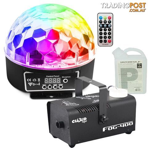 6 Color Mixing LED Star ball Plus small smoke machine with 1L liquid For Home Party - 600150186885 - ACL-71006+70534+70503/Home Party1/1