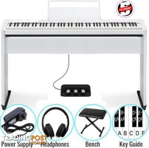 Casio PXS1000WE KIT Portable Privia Piano incl CS68 Stand SP34 Tri-pedal Bench / H/phones /Key Guide - Casio - BVM-PXS1000WE-KIT