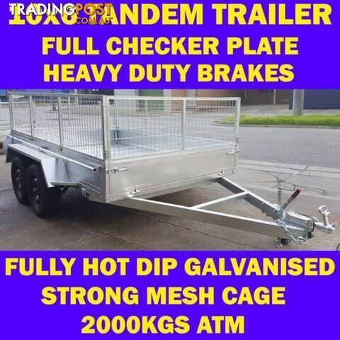 10x6 TANDEM TRAILER WITH CAGE FULLY HOP DIP GALVANISED 1