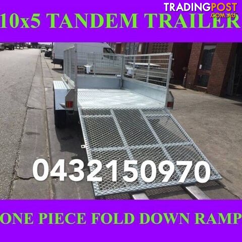 10x5 tandem trailer fully galvanised with cage & fold down ramp 1