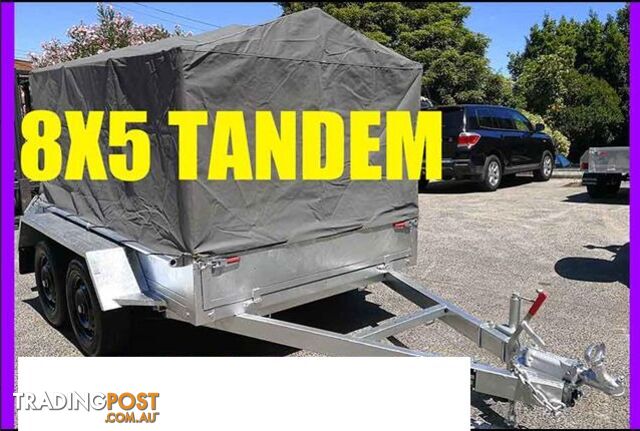 8X5 GALVANISED TANDEM TRAILER WITH CAGE AND TARP BOX TRAILER sa