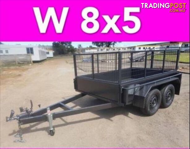 8x5 TANDEM TRAILER WITH CRATE LOCAL MADE FULL CHECKER PLATE 2