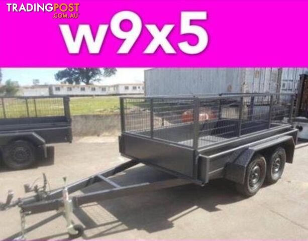 9x5 TANDEM TRAILER W CRATE HEAVY DUTY LOCAL MADE FULL CHKER PLATE