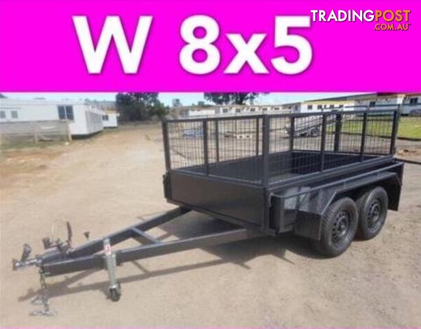 8x5 TANDEM TRAILER WITH CRATE LOCAL MADE FULL CHECKER PLATE 2