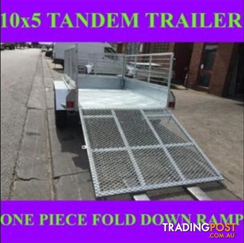 10X5 GALVANISED TANDEM TRAILER WITH RAMP AND CAGE BOX TRAILER sa